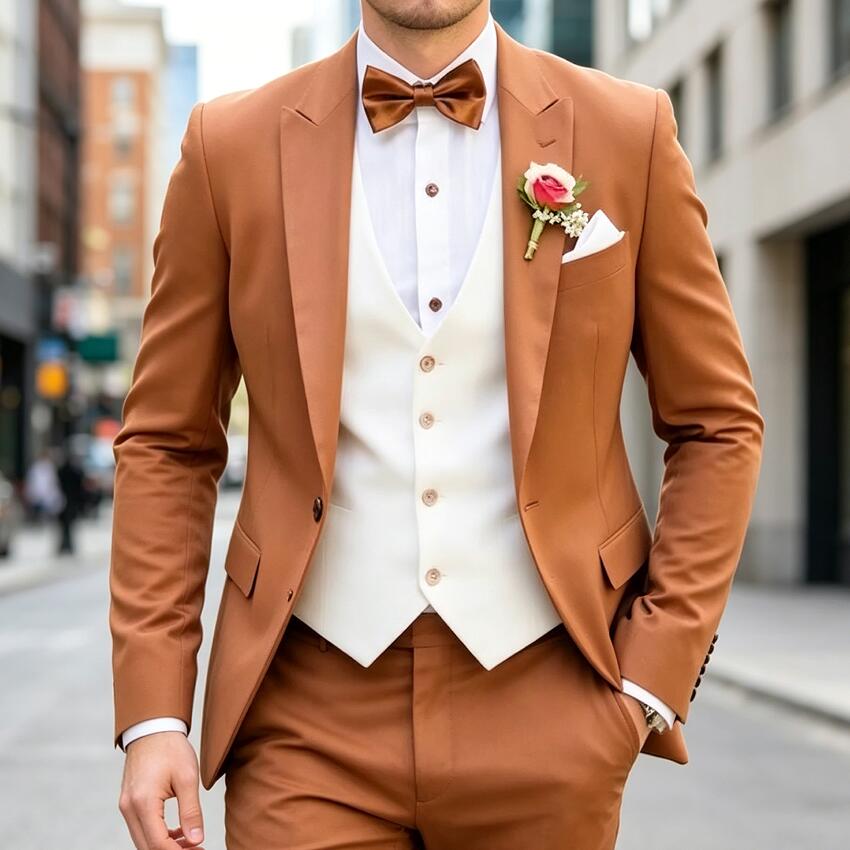 Men'S Formal Wear Waistcoat - Nieuwe klassieke 3-delige herenpakken met piek