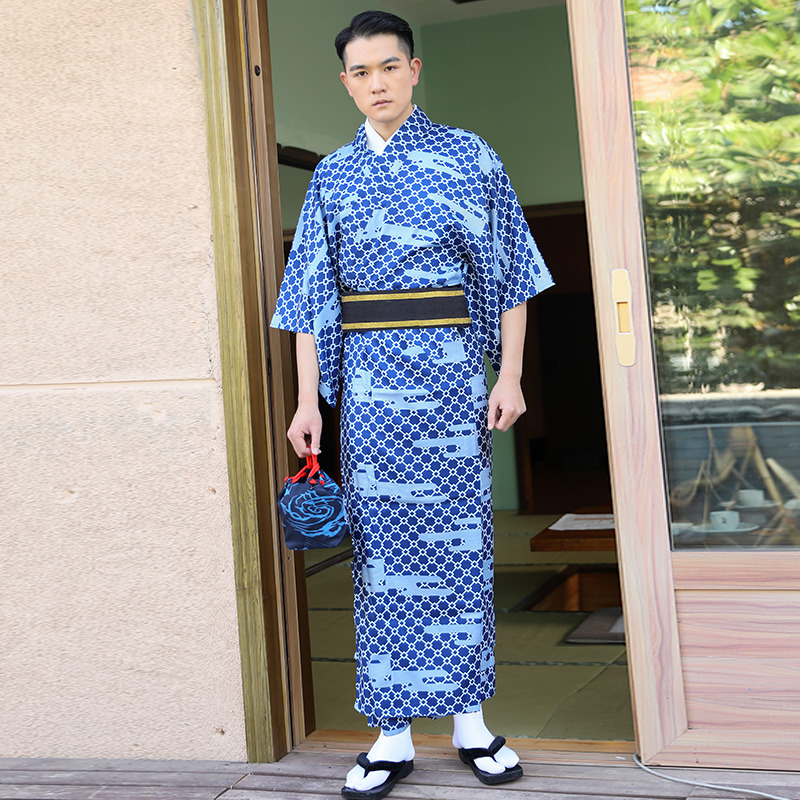 Traditional Japanese Men'S Formal Wear - Zomer Japanse etnische kleding bloemenvuurvergadering heren