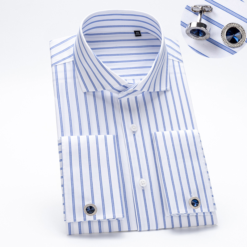 Dress Shirt French Cuff - Luxe Windsor Kraag Mannen Katoen Franse