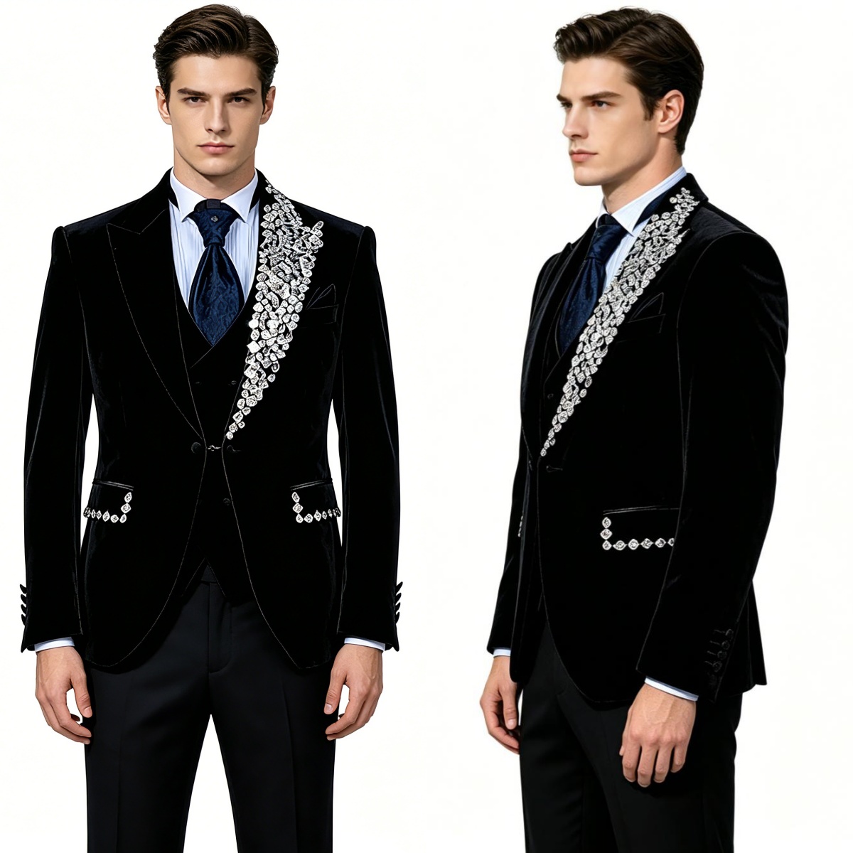 Men'S Formal Evening Wear - Formele Bruiloft Smoking Fluwelen 2-delige Set