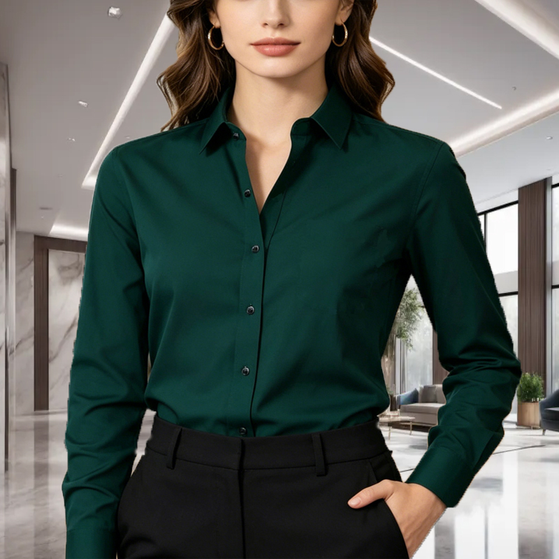 Men Formal Office Wear Shirts - 1 stuk unisex effen gekleurd overhemd