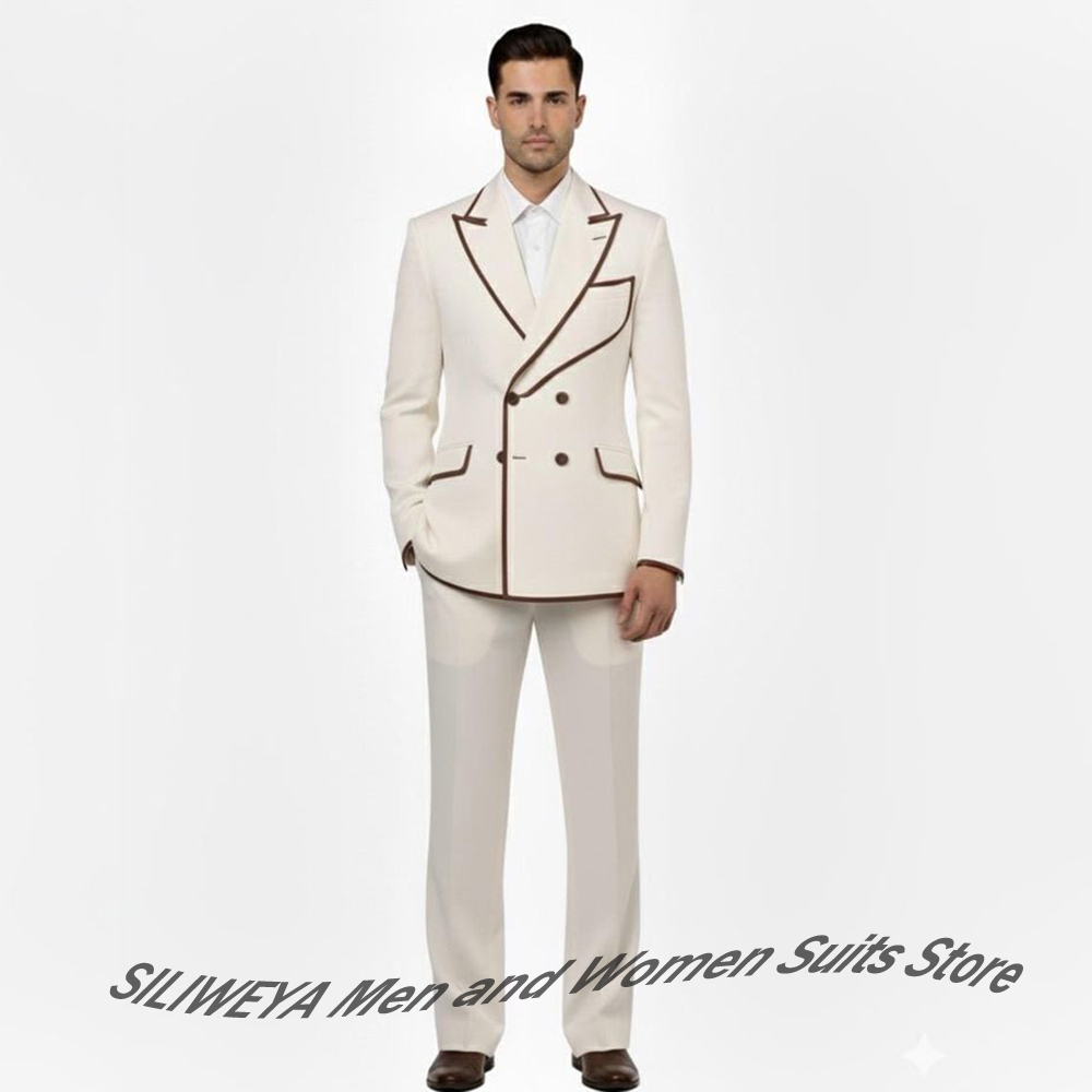 Men'S Formal Evening Wear - Stijlvolle herenpak met dubbele rij knopen,