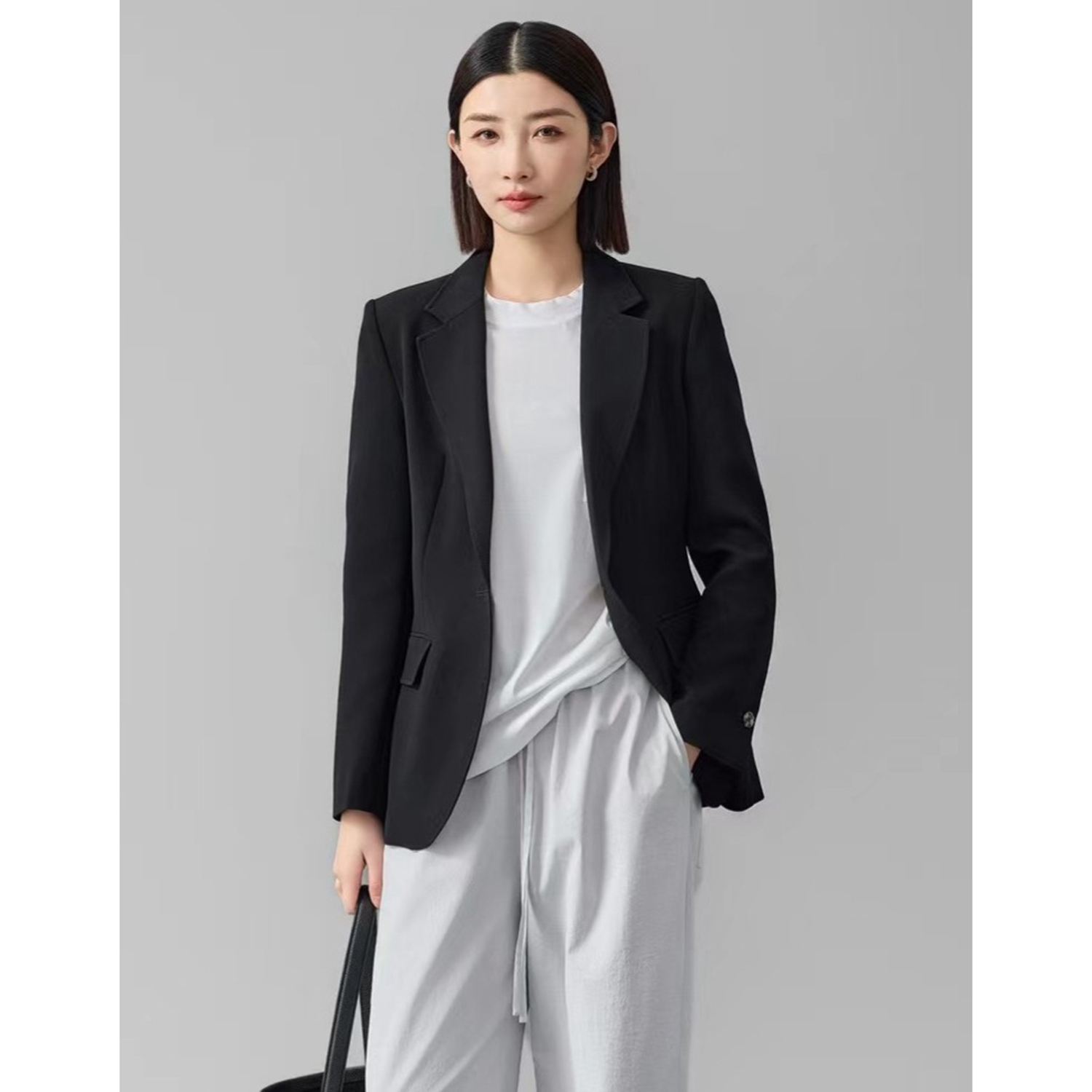 Double Breasted Blazer - Allingentle Damespak Slim Fit Business Blazer