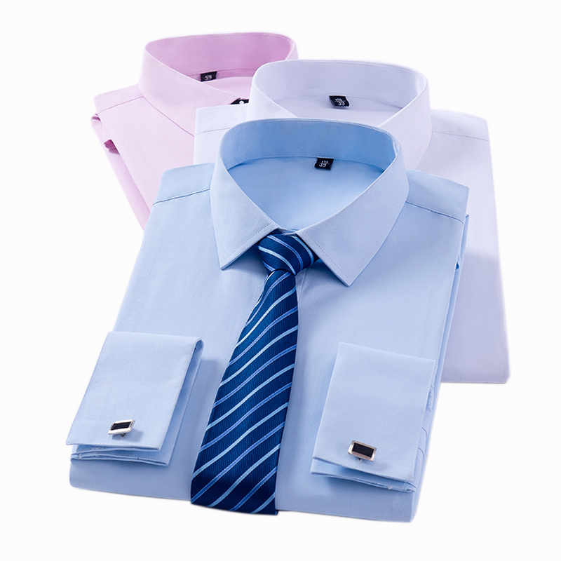 Dress Shirt French Cuff - Mannen Klassieke Franse Manchet Shirts Lange