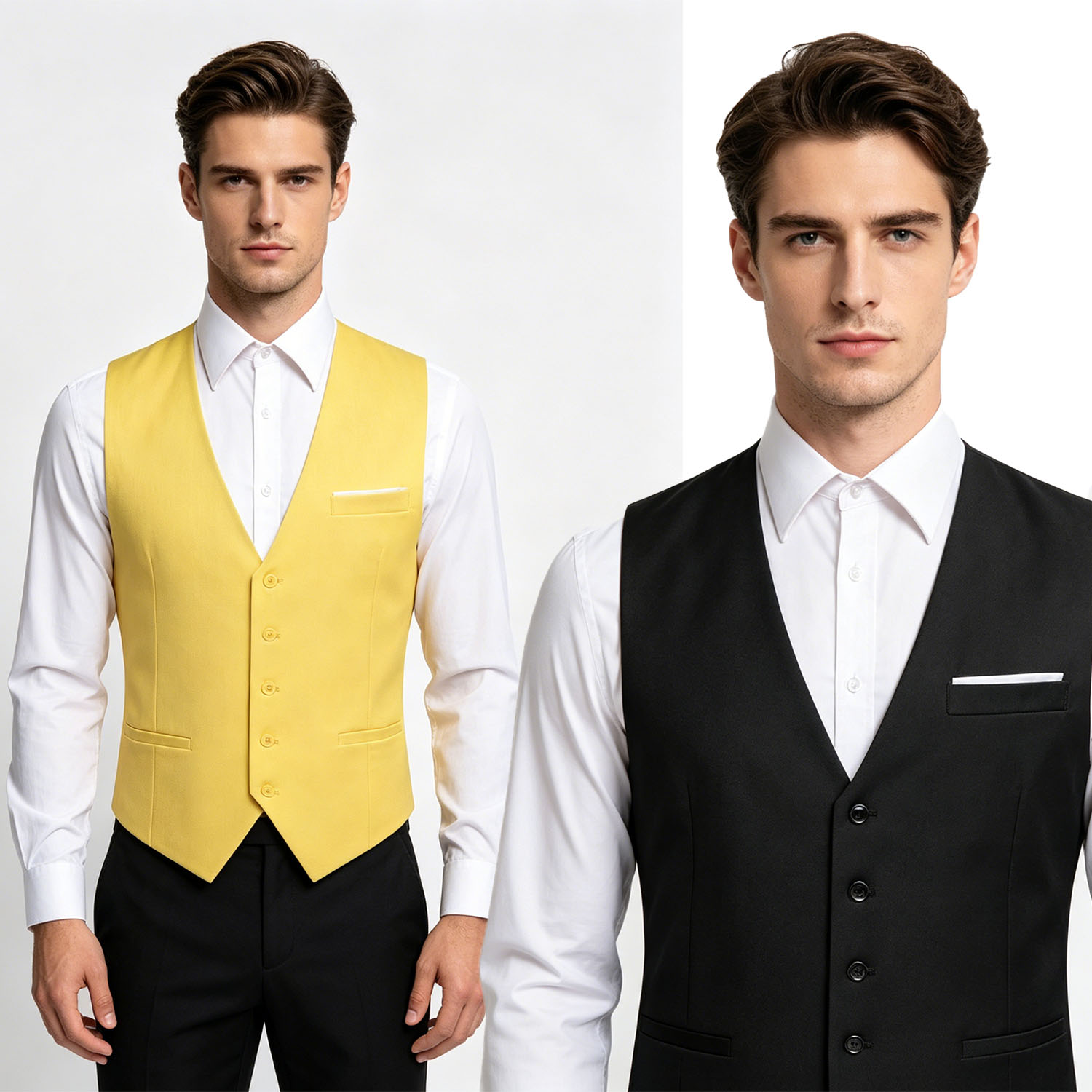 Men'S Formal Wear Waistcoat - Formeel herenvest, effen gekleurd vest met