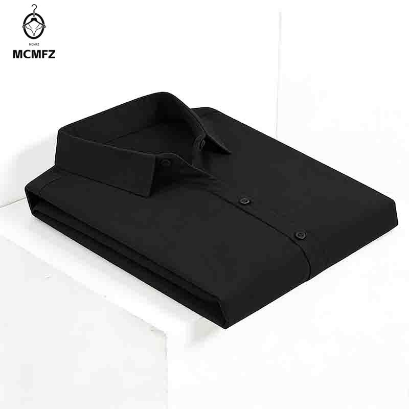 Men Formal Office Wear Shirts - Heren overhemd met korte mouwen, knoopsluiting,