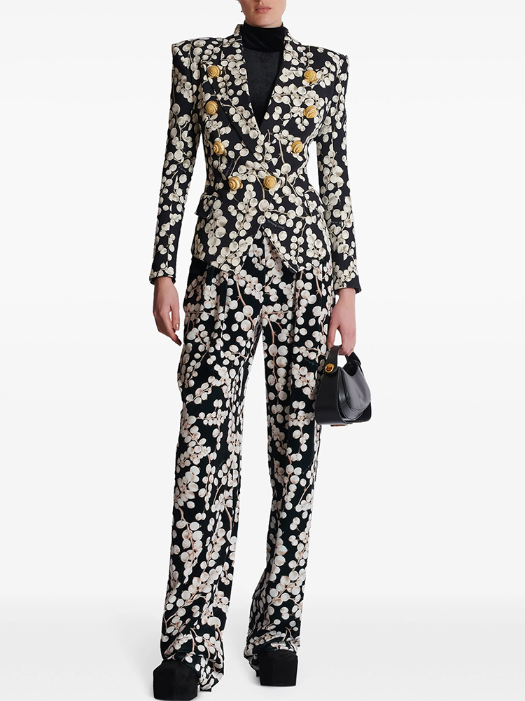Double Breasted Blazer - Hoogwaardig 2026 Designer Runway Pak Dames
