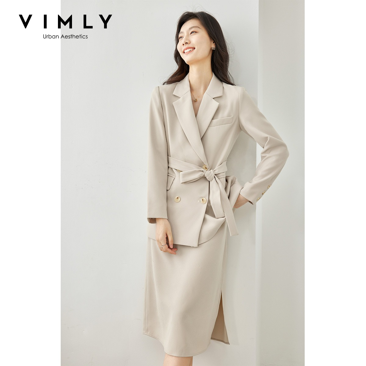 Double Breasted Blazer - VIMLY Dames Tweedelige Set 2026 Herfst