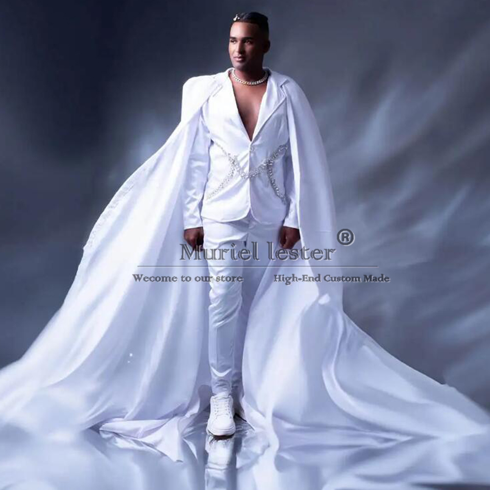 Men'S Formal Wear Jewelry - Witte Bruidegom Dragen Trouwpakken Sieraden Kralen