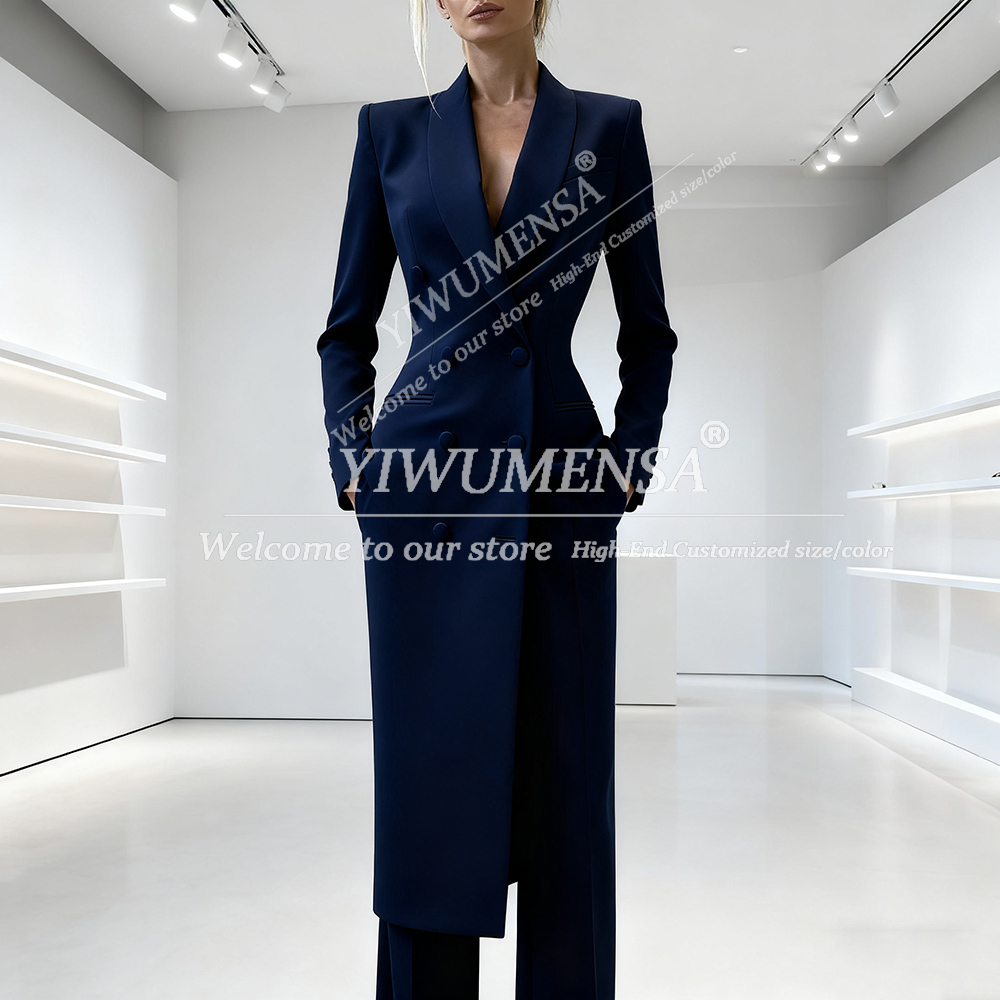 Elegante effen damespakken 2-d - Double Breasted Blazer recensie en prijs