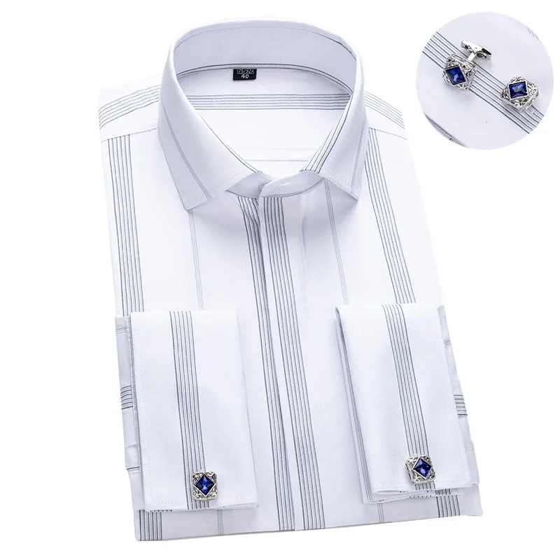 Heren Windsor Kraag Luxe Zakel - Dress Shirt French Cuff recensie en prijs