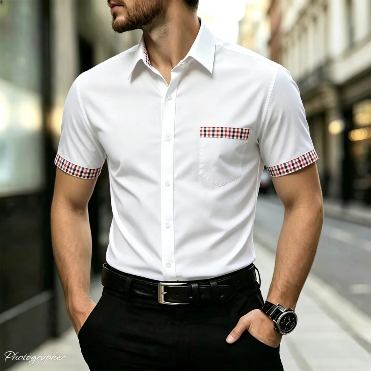 Herenshirt met korte mouwen, g - Men Formal Office Wear Shirts recensie en prijs