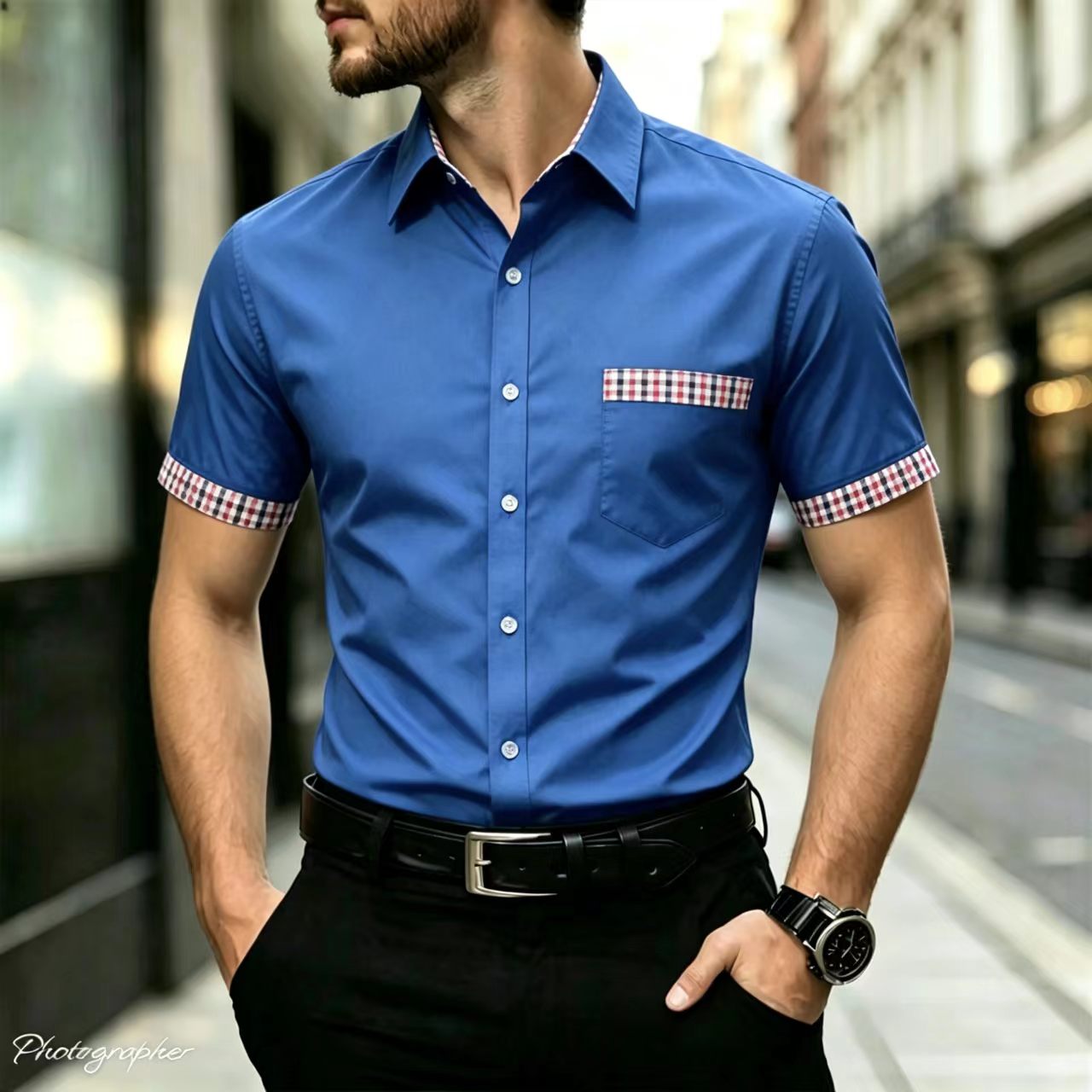 Herenshirt met korte mouwen, g - Men Formal Office Wear Shirts recensie en prijs