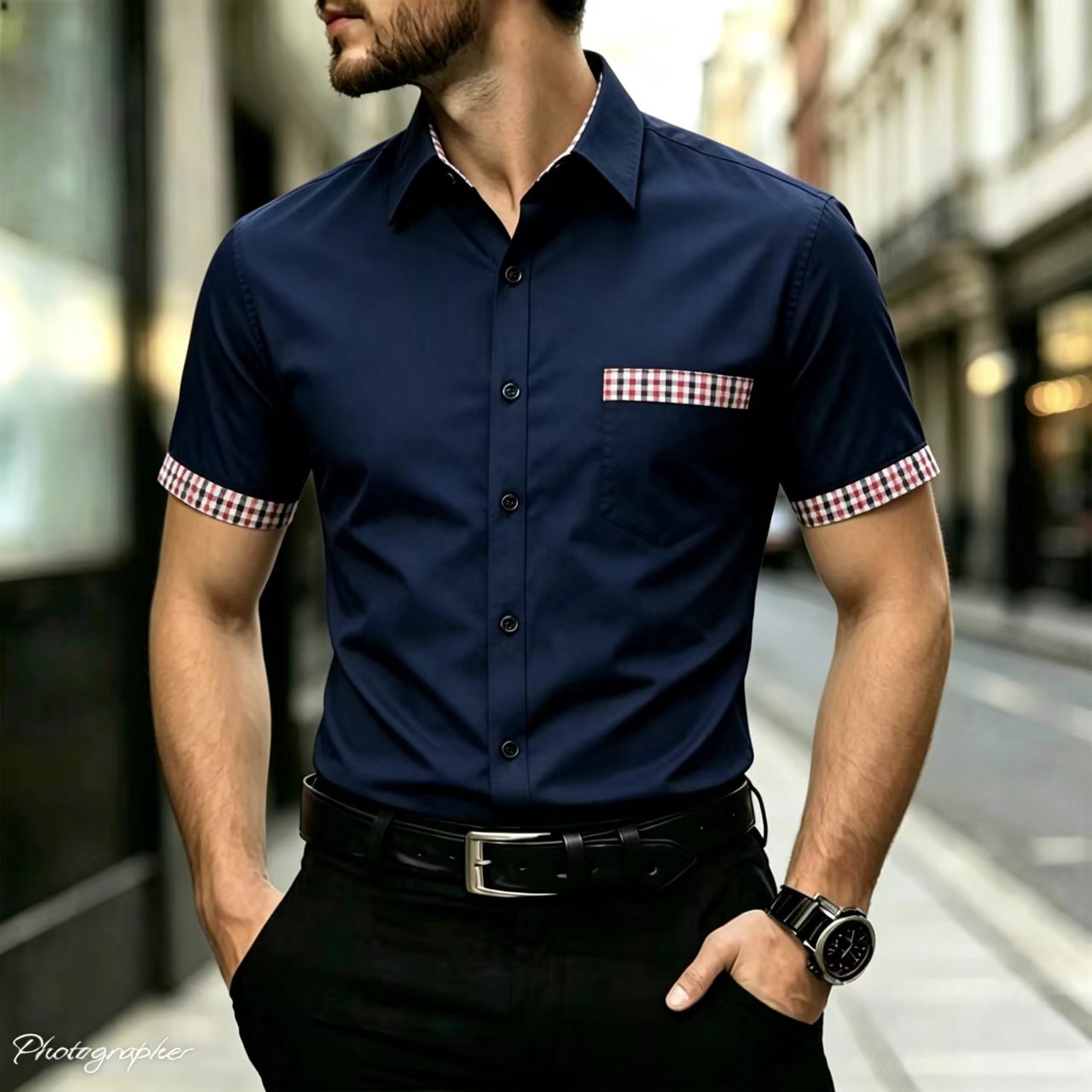 Herenshirt met korte mouwen, g - Men Formal Office Wear Shirts recensie en prijs
