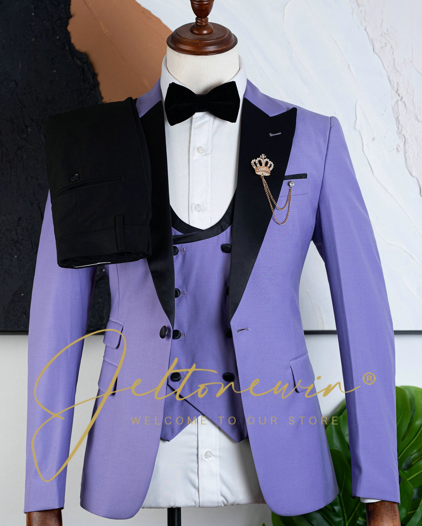 Heren paarse driedelige smokin - Men'S Formal Evening Wear recensie en prijs