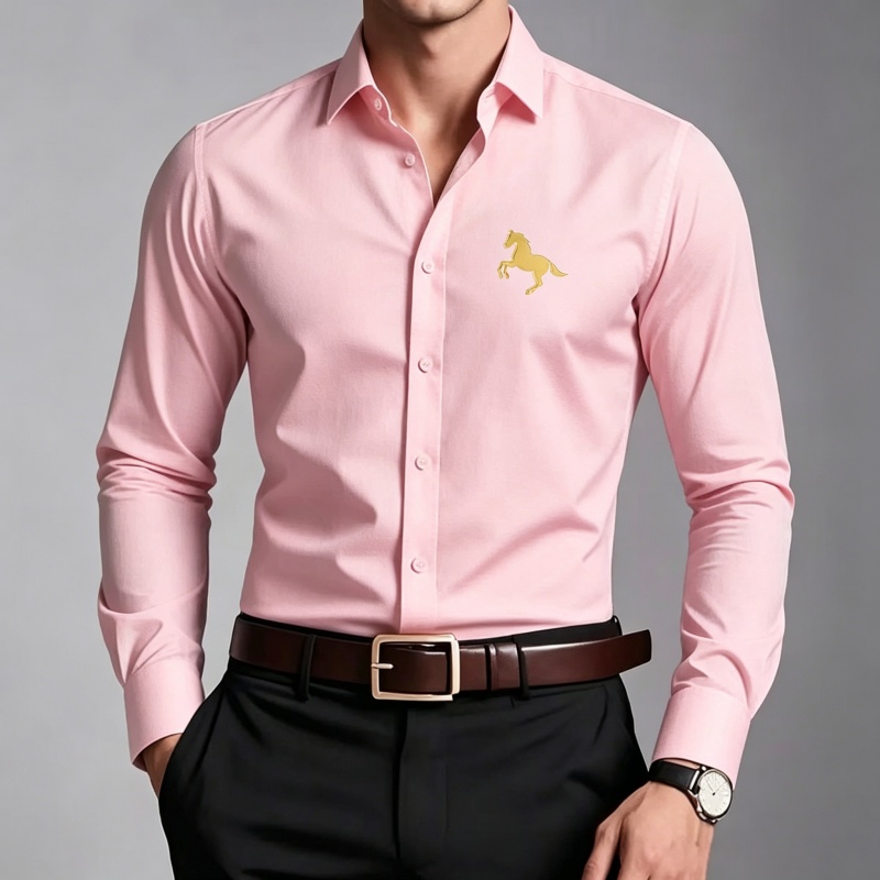 Elegante gouden paardenlogo pr - Men Formal Office Wear Shirts recensie en prijs