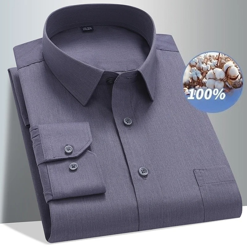 8XL 100% katoenen overhemd met - Men Formal Office Wear Shirts recensie en prijs