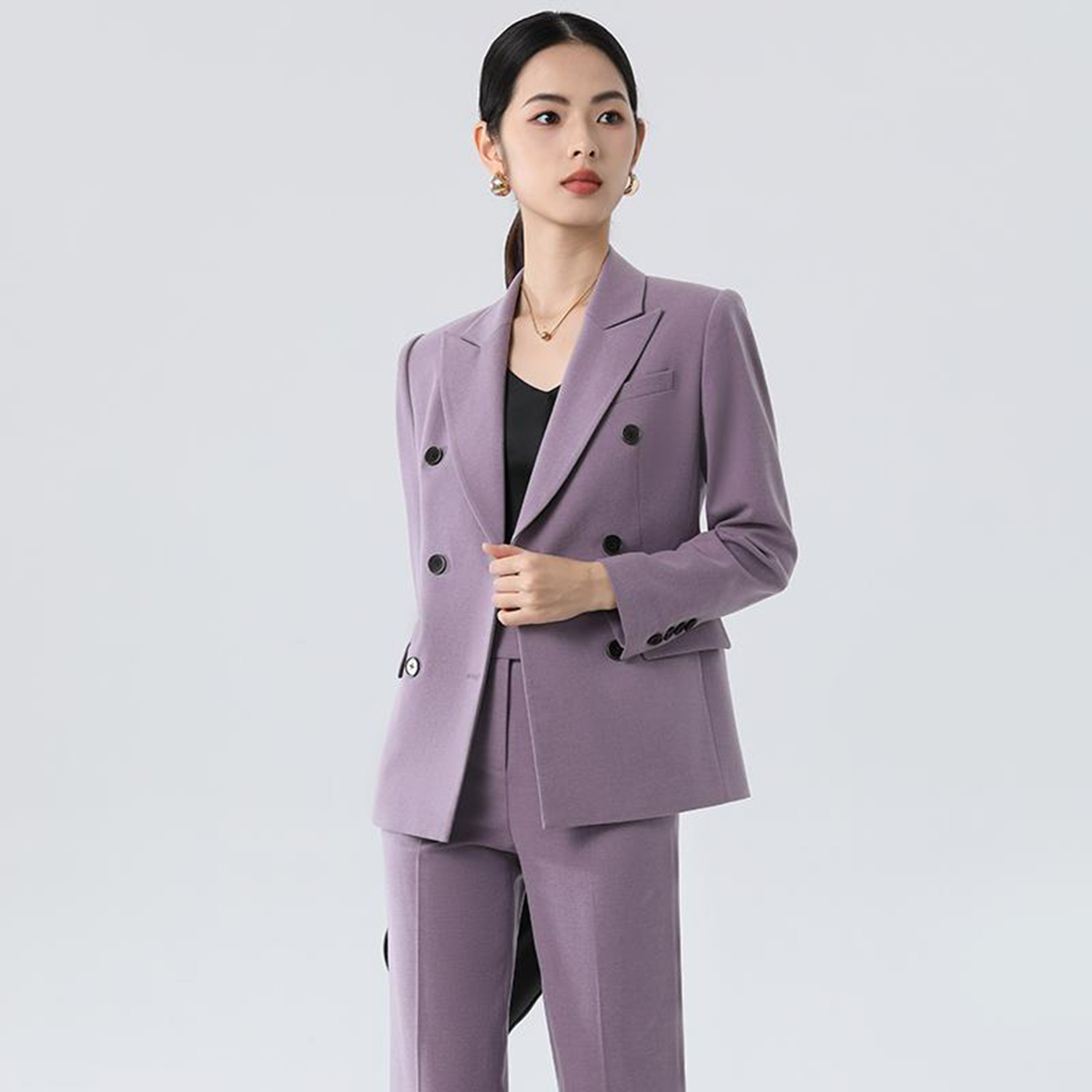 Allingentle Paarse Damespak Sl - Double Breasted Blazer recensie en prijs