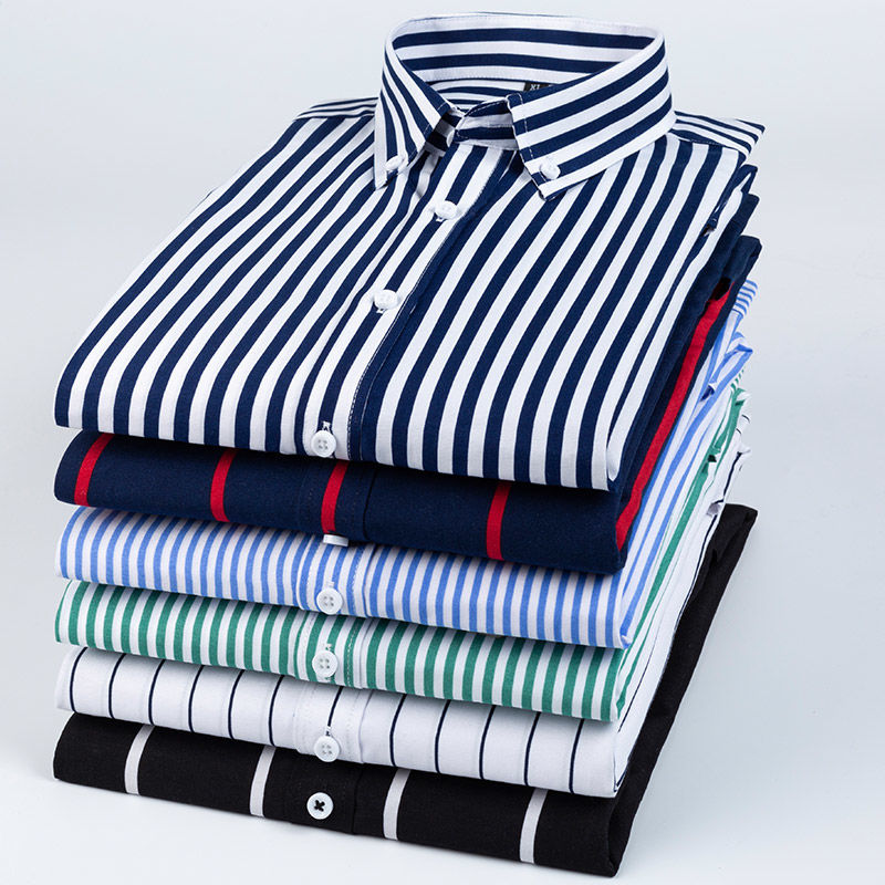 Herenoverhemden Gestreept Geru - Korean Men Formal Wear recensie en prijs