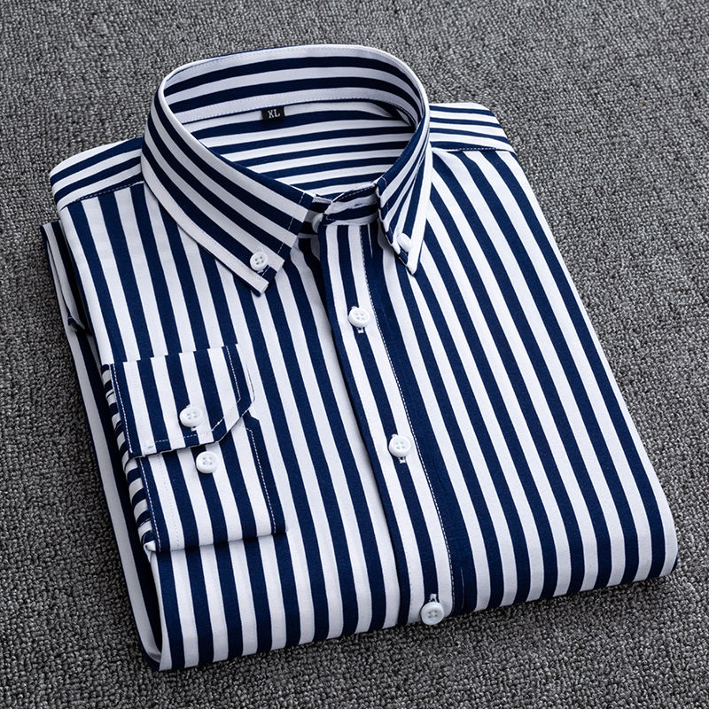 Herenoverhemden Gestreept Geru - Korean Men Formal Wear recensie en prijs