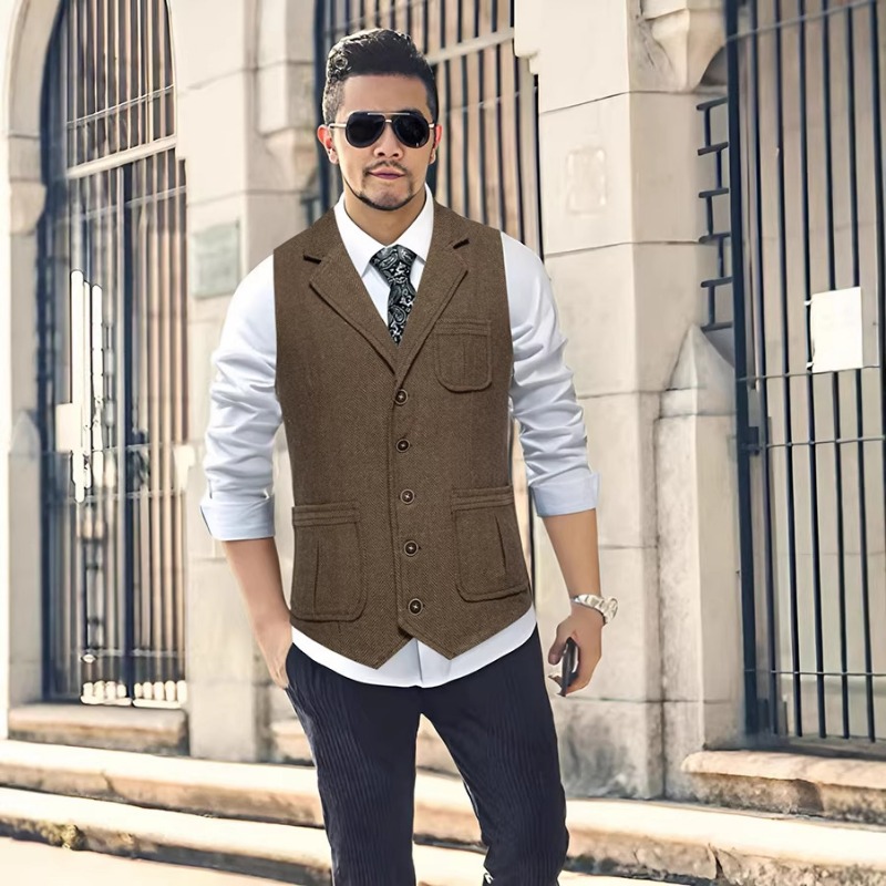 Heren herringbone tweed pakves - Men'S Formal Wear Waistcoat recensie en prijs