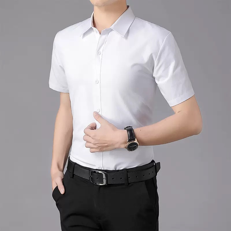 Zomer dun wit overhemd met kor - Men Formal Wear Summer recensie en prijs