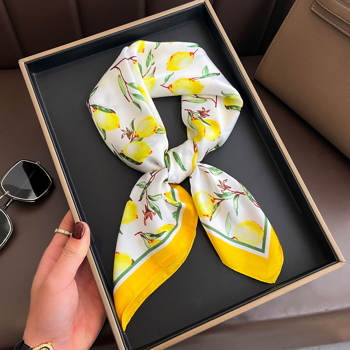 2025 Nieuwe Gele Citroen Print - Silk Tie Woven recensie en prijs
