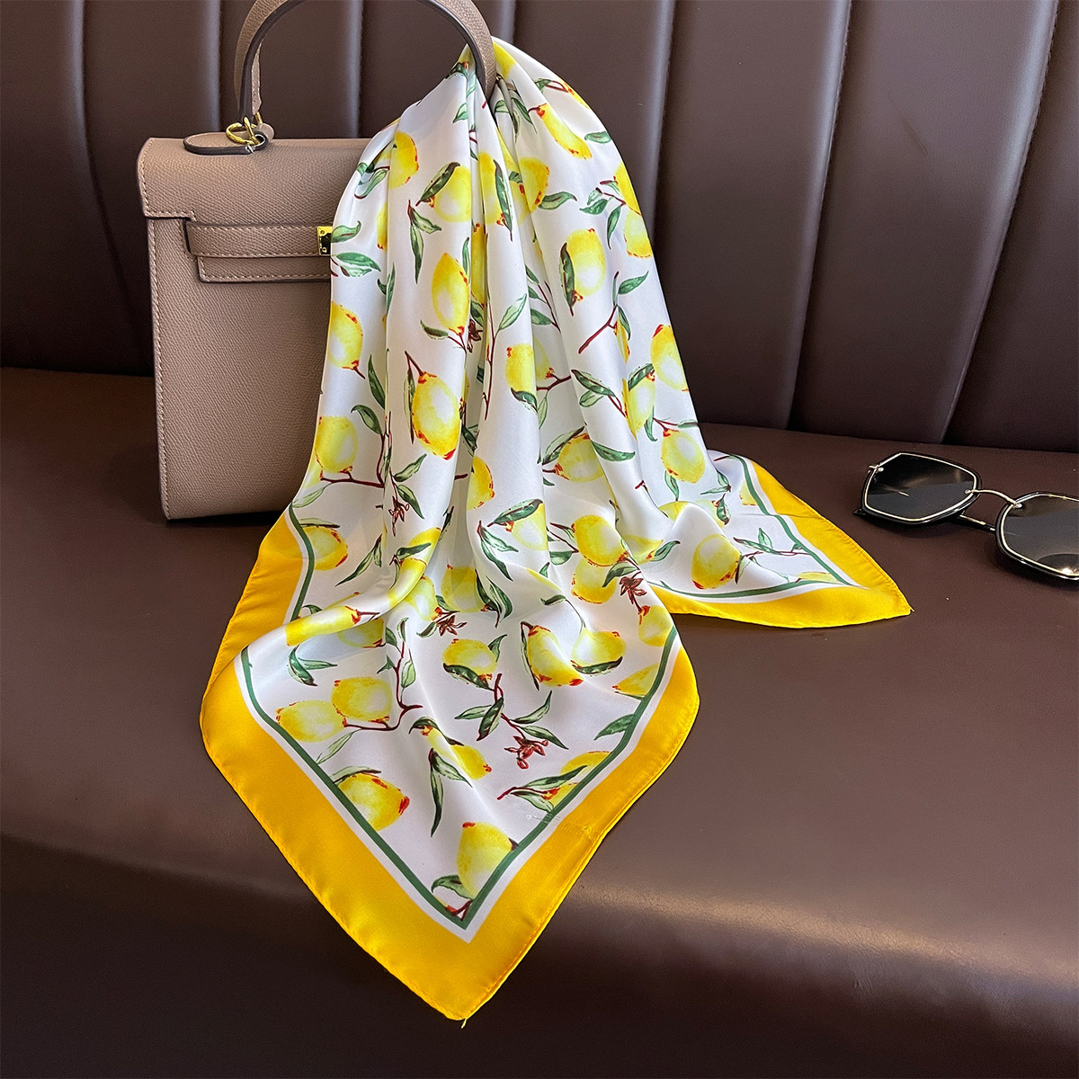2025 Nieuwe Gele Citroen Print - Silk Tie Woven recensie en prijs
