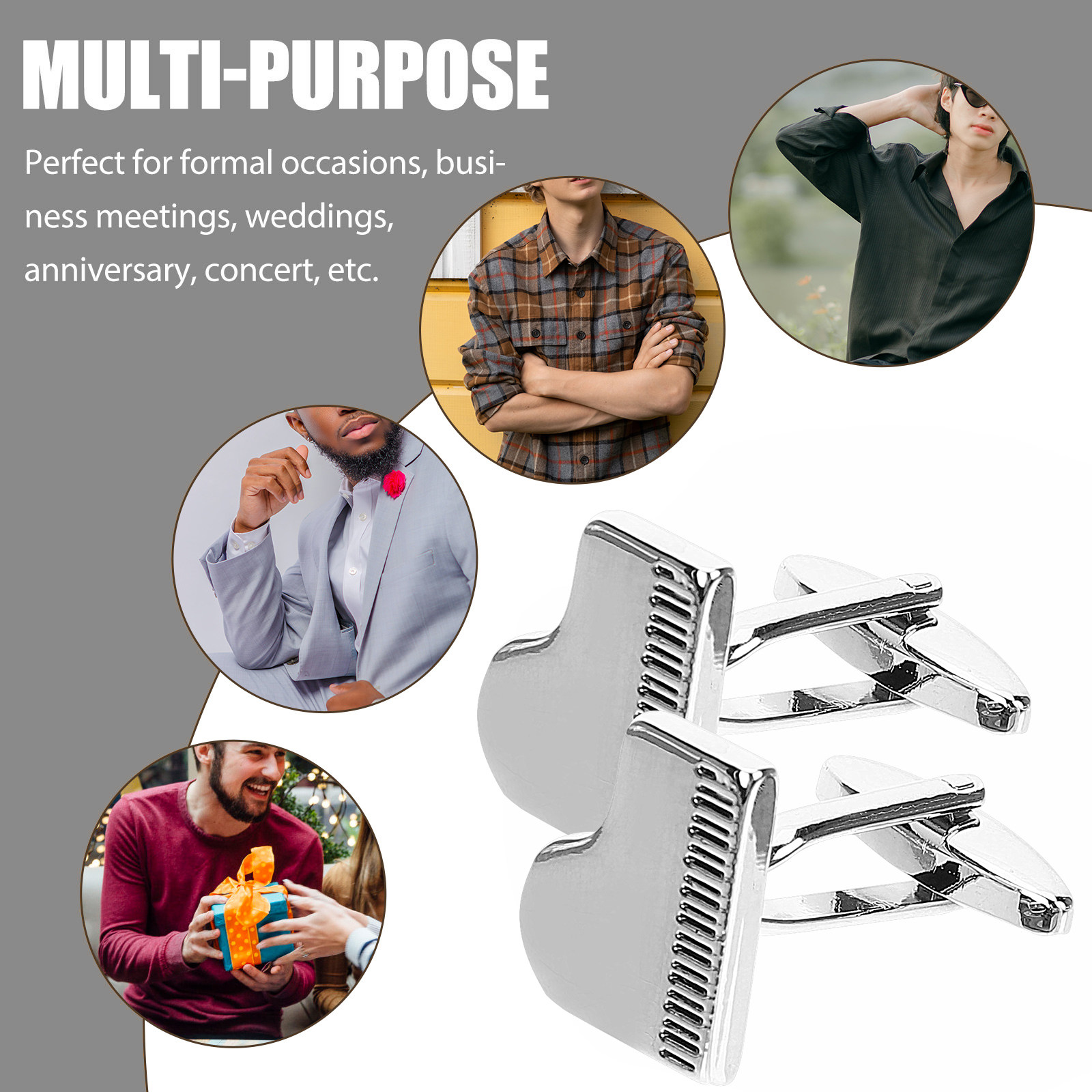 1 paar pianovormige manchetkno - Men Formal Office Wear Shirts recensie en prijs